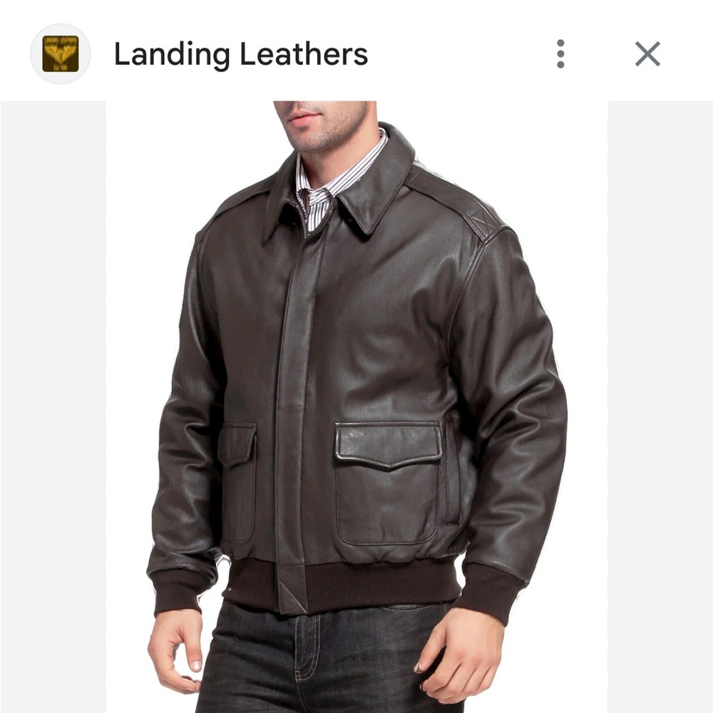 Genuine Leather Aviator Bomber Jacket - Picture 2 of 11